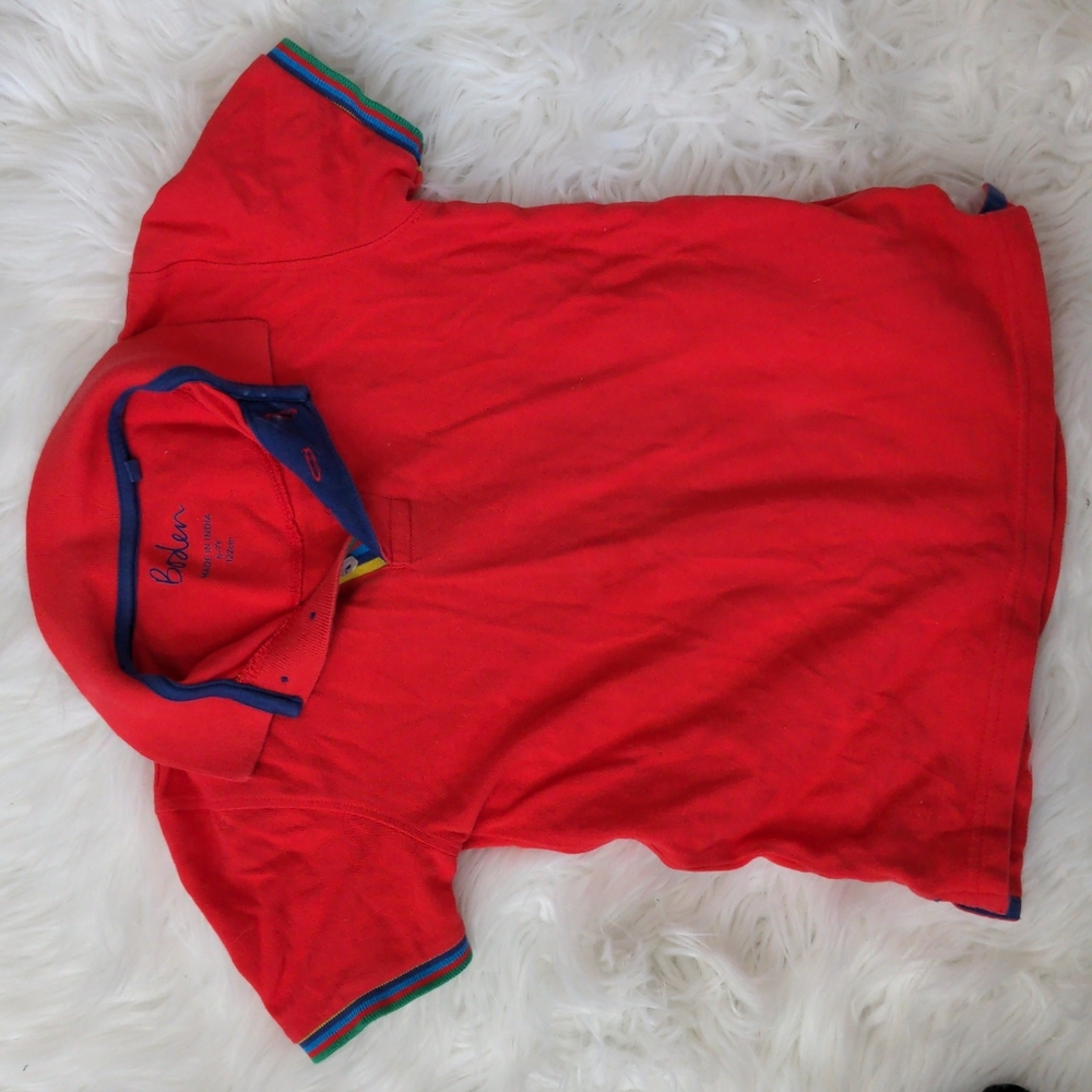 Boden Red Collared Shirt - 6-7